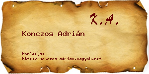 Konczos Adrián névjegykártya
