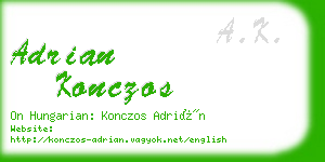 adrian konczos business card